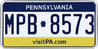 PA license plate MPB8573