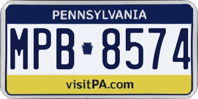 PA license plate MPB8574