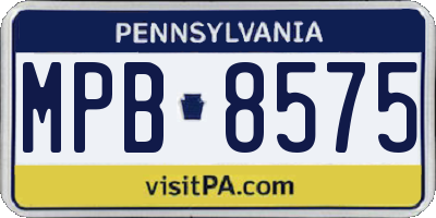 PA license plate MPB8575