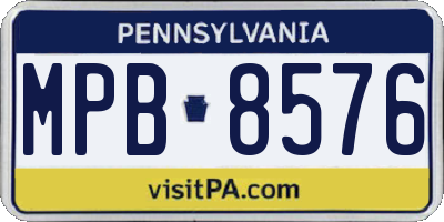 PA license plate MPB8576