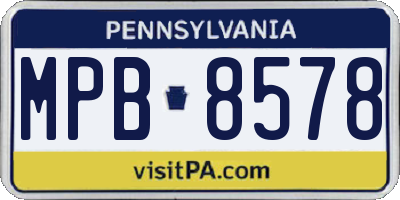 PA license plate MPB8578