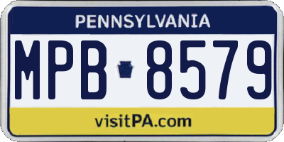 PA license plate MPB8579