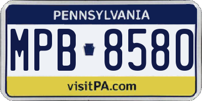 PA license plate MPB8580