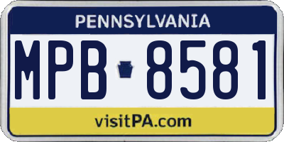 PA license plate MPB8581
