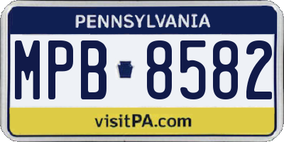 PA license plate MPB8582