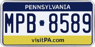 PA license plate MPB8589