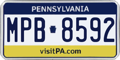 PA license plate MPB8592
