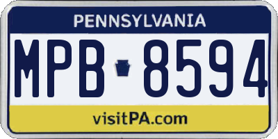 PA license plate MPB8594