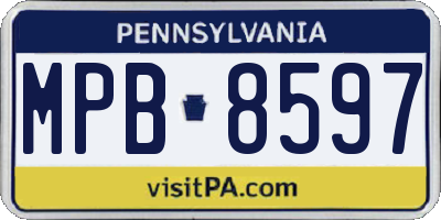 PA license plate MPB8597