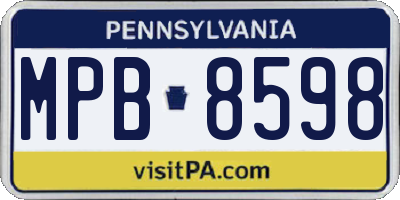 PA license plate MPB8598