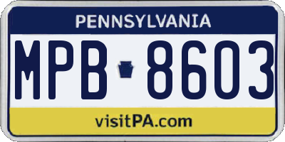 PA license plate MPB8603