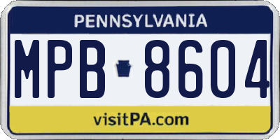 PA license plate MPB8604