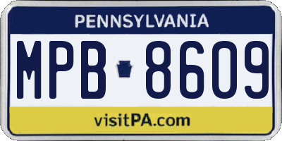 PA license plate MPB8609