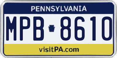 PA license plate MPB8610