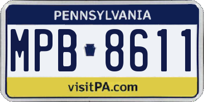 PA license plate MPB8611