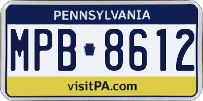PA license plate MPB8612