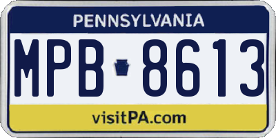 PA license plate MPB8613