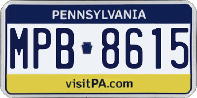 PA license plate MPB8615