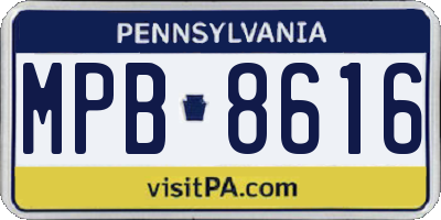 PA license plate MPB8616
