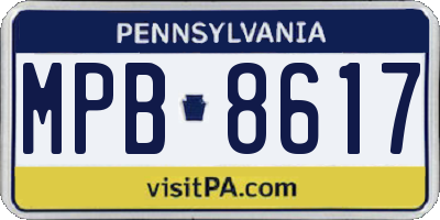 PA license plate MPB8617