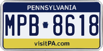 PA license plate MPB8618