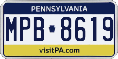PA license plate MPB8619