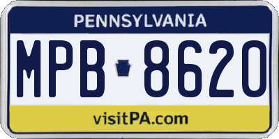 PA license plate MPB8620