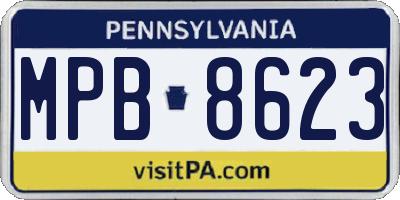 PA license plate MPB8623