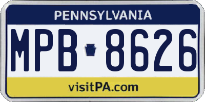 PA license plate MPB8626