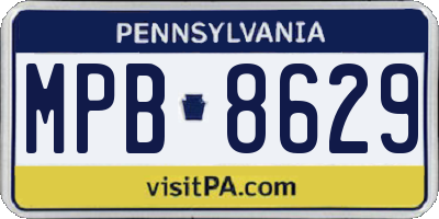PA license plate MPB8629