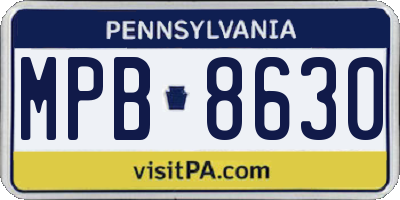 PA license plate MPB8630