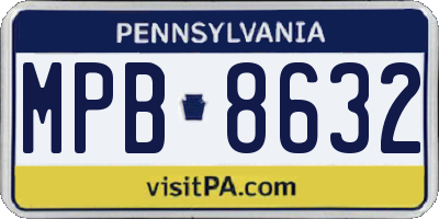 PA license plate MPB8632
