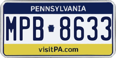 PA license plate MPB8633