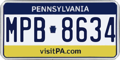 PA license plate MPB8634
