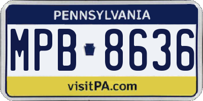 PA license plate MPB8636