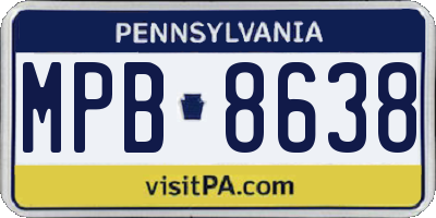 PA license plate MPB8638