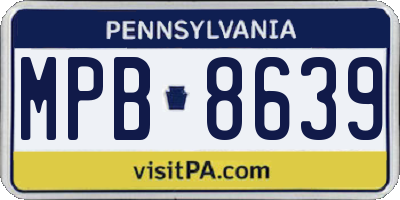 PA license plate MPB8639