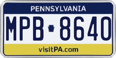 PA license plate MPB8640