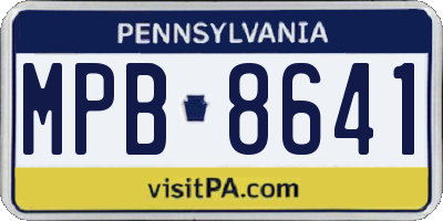 PA license plate MPB8641