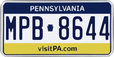 PA license plate MPB8644