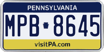 PA license plate MPB8645