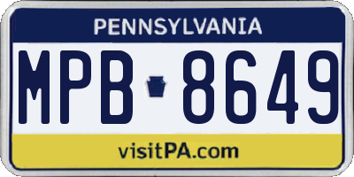 PA license plate MPB8649