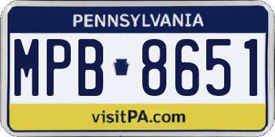 PA license plate MPB8651