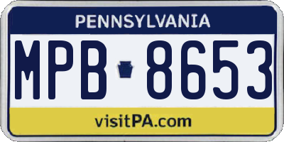 PA license plate MPB8653