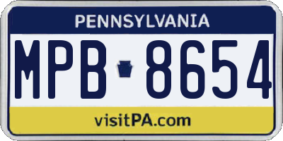 PA license plate MPB8654