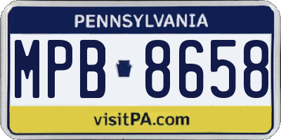 PA license plate MPB8658