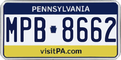 PA license plate MPB8662