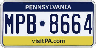 PA license plate MPB8664