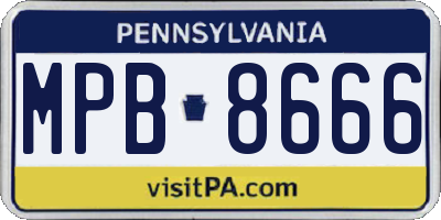 PA license plate MPB8666