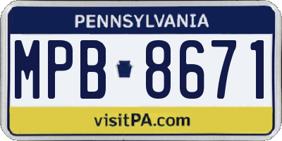 PA license plate MPB8671